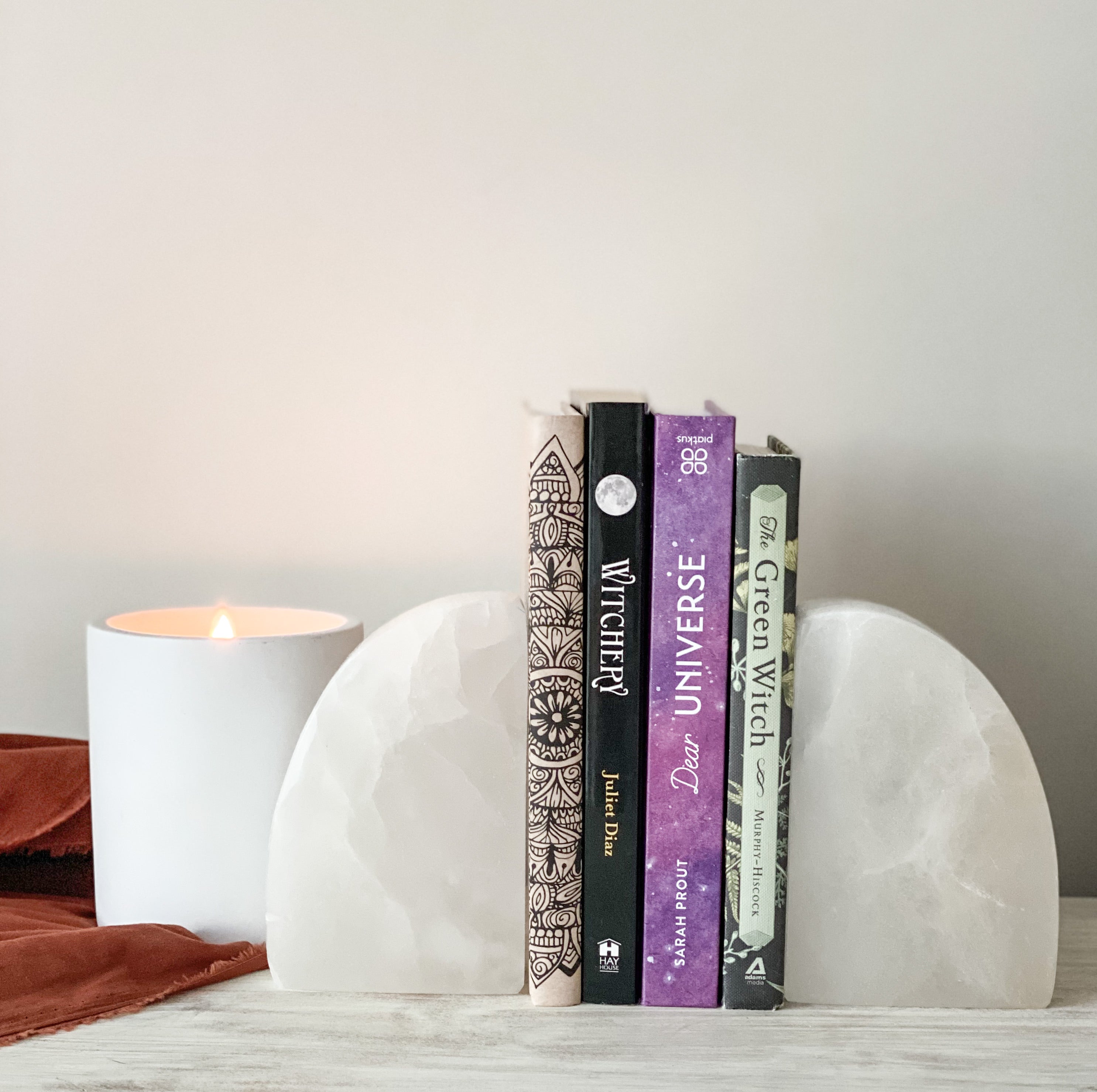 Selenite Book Ends