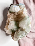 Peachy Stilbite & Green Apophyllite cluster