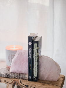 Polish Rose Quartz Book Ends